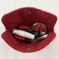 Nouvelle Trousse de Maquillage en Velours Ouverte, Organisateur de Rouge à Lèvres Portable, Style Coréen, Fermeture Auto-agrippante, Super Tendance, Style Frais, Indispensable, Petite Taille
