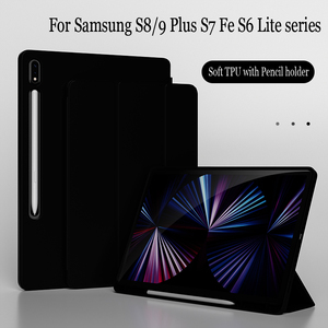 Trifold lật trường hợp Silicone siêu mỏng máy tính bảng bao gồm cho Samsung Galaxy <span class=keywords><strong>Tab</strong></span> S9 cộng với S9 siêu 2023 S7 FE S6 Lite S8 cộng với - Product Image 2
