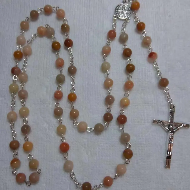 Mendukung kustom grosir kualitas terbaik 8 mm batu akik manik religius kalung rosario tasbih