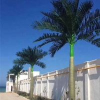 Grand palmier artificiel en plastique de style rustique pour décoration extérieure de cabane, resort, chalet - Durable et imperméable