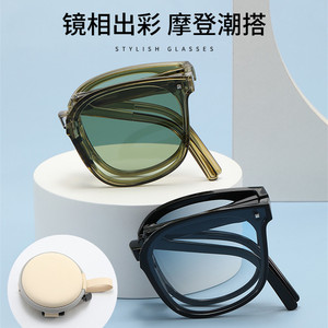 <b>Sunglasses</b> Foldable UV400 PC Lens Women Fashion Sun Protection Travel Driving Quadrilateral Style - Product Image 5