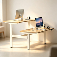 Cadre de bureau à double moteur au design moderne avec base de bureau à 3 niveaux pour bureau électrique réglable en hauteur pour deux personnes