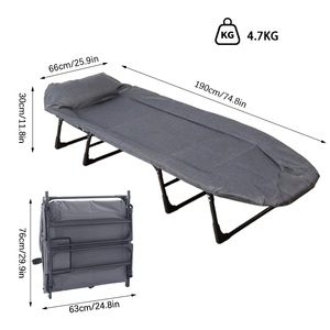 Lit <span class=keywords><strong>de</strong></span> repos pliable pour bureau, design moderne, structure en tube d'acier, lit <span class=keywords><strong>de</strong></span> camping extérieur - Product Image 2