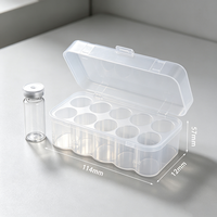 Lot de boîtes de rangement empilables en plastique transparent avec couvercle rabattable pour ampoules de peptides, flacons d'échantillons, usage en laboratoire et beauté