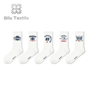 Échantillon Gratuit en Stock Chaussettes Drôles Personnalisables Design Tricoté Broderie Logo Personnalisé Coton Sport Athlétique - Product Image 1