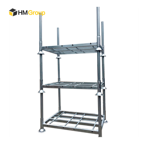 Hm Tùy Chỉnh Có Thể Gập Lại Stack Kim Loại Dệt May Công Nghiệp Giá Pallet Cho Vải Cuộn Lưu Trữ - Product Image 4