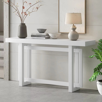 Mobilier de salon moderne Table d'appoint de couloir noire Table console étroite en bois