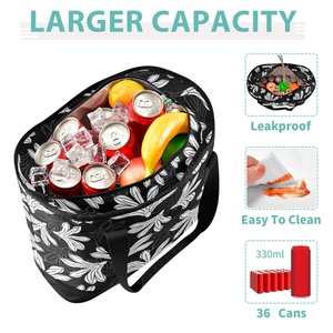 Hawaiian Print Large Capacity Eco-friendly Naupaka Flower Leakproof Custom Logo Insulated Cooler Bag with Shoulder Straps - Product Image 4