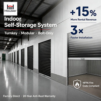 Unité de stockage préfabriquée en acier galvanisé, mini-entrepôt avec cloison de séparation, système de stockage intérieur avec porte battante
