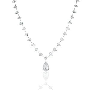 Collier Pendentif en Or Blanc 18K de Qualité Supérieure avec Diamants Taille Poire Entière, Idéal pour Mariage et Cadeau, Disponible en Gros - Product Image 2
