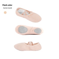 Chaussures de danse pour enfants pour filles à lacets gratuits à semelle souple conception de griffe de chat chaussures de ballet de pratique en toile avec semelle intérieure en caoutchouc