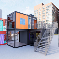Maison conteneur préfabriquée modulaire isolée en acier, prête à l'emploi, de 20 pieds, démontable, portable, en kit, pour usage hôtelier