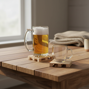 Posavasos de Madera Miniatura Estilo <span class=keywords><strong>Europeo</strong></span> Ecológicos para Bebidas Frías y Calientes - Product Image 2