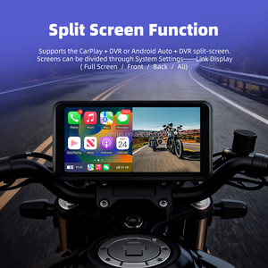 Pantalla de 6.25 Pulgadas con Altavoz Integrado Extraíble, Pantalla Dividida BT, Pantalla Inalámbrica para Motocicleta con CarPlay Android Auto, Moto Carplay - Product Image 2