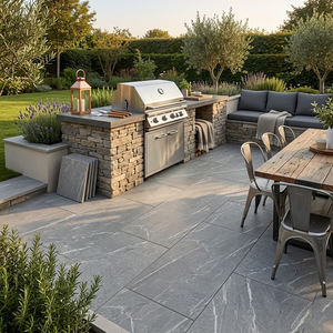 Carreaux de sol en porcelaine pleine masse aspect marbre mat antidérapants R11 pour extérieur 120x60x2cm pour allée et jardin - Product Image 2