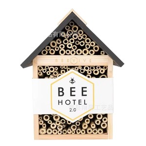 Casa de Insectos de Madera Beevive de 10-14 Pulgadas, Caja de Nido para Abejas Colgante para Exteriores, Decoración de Jardín - Product Image 5