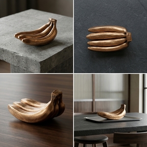 BRASS BANANA BUNCH - Sculpture Moderne en Bronze Métallique en Forme de Bouquet de Bananes - Figurine Décorative en Métal (15,5 CM X 9 CM X 11 CM) - Product Image 6