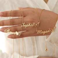 Collar con Colgante de Nombre Personalizado en Acero Inoxidable con Baño de Oro de 18K, Certificado CE, para Regalos de Fiesta para Mujeres