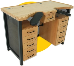 Tavolo da Lavoro Professionale per Orologiai 1280/1450*650*960MM in Legno di Faggio per Riparazione Orologi - Product Image 1