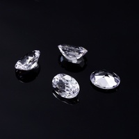 EMEJEWE Saphir Blanc de Synthèse Taille Ovale Pierre Libre Facettée avec Précision pour Bague, Collier, Clou d'oreille, Bracelet, Bijoux Couleur