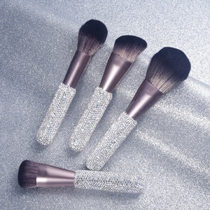 Maange — ensemble de pinceaux de <span class=keywords><strong>maquillage</strong></span> en diamant scintillant avec <span class=keywords><strong>strass</strong></span>, 11 pièces, manche avec <span class=keywords><strong>paillettes</strong></span> en argent - Product Image 2