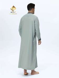 HARAMAIN MEN THOUB Robe arabe pour homme, matériau doux haut de gamme, design à quatre boutons, col montant, style long et de bonne qualité - Product Image 2
