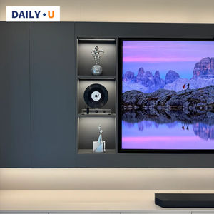 Vendita calda personalizzata di lusso su misura a parete in legno <span class=keywords><strong>TV</strong></span> Stand mobile mobile <span class=keywords><strong>pannello</strong></span> <span class=keywords><strong>con</strong></span> <span class=keywords><strong>porta</strong></span> per soggiorno e camera da letto - Product Image 3