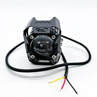 Feux de route pour moto, lentille LED avec yeux de démon rouges et bleus, phare, feux de route, feux de travail, feu antibrouillard, ampoule pour voiture, camion