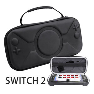 Nouvelle <span class=keywords><strong>Nintendo</strong></span> <span class=keywords><strong>Switch</strong></span> 2 de deuxième génération, étui de transport en EVA en forme de O, accessoire de jeu, boîte de rangement portable en cuir texturé, noir - Product Image 2