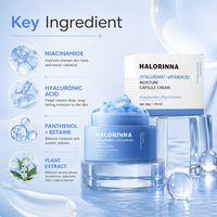 Crème en Capsules HALORINNA 50g à l'Acide Hyaluronique et Vitamine B5 – Hydratation Profonde Longue Durée, Éclaircissante pour Peaux Sèches et Ternes – Soin Quotidien – Vente en Gros OEM