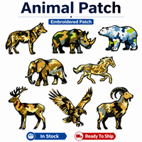 En gros, Badges brodés thermocollants camouflage animalier pour vêtements d'aventure en plein air, Prêts à expédier