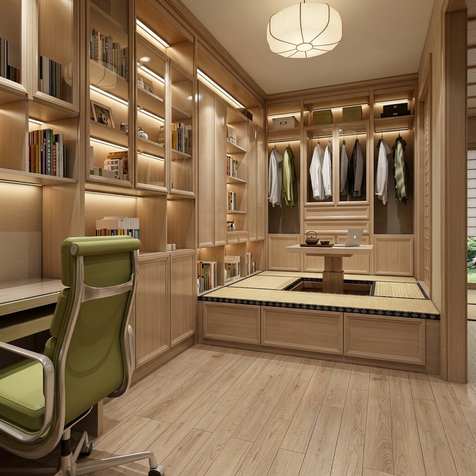 Modern Inlay Design Multi-Functional Custom Wood Walk-in Closet Integrated Storage Wardrobe ...