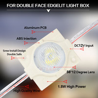 Module LED d'éclairage latéral à lentille ABS injectée 3030, SMD 12V, lumières blanches, 1.5W, IP67, 12*56, vente en gros °   Module à puce unique