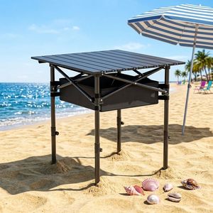 Factory Direct <b>Portable</b> Height Adjustable Folding <b>Table</b> Waterproof Top Stackable Square for Outdoor <b>Picnic</b> BBQ RV - Product Image 4
