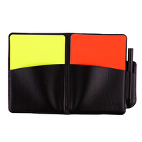 Kit de Tarjetas Rojas y Amarillas para Árbitro de Fútbol con Funda de Cuero, Registro del Árbitro, Tarjetas Amarillas y Rojas
