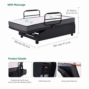 <span class=keywords><strong>Cama</strong></span> de Cuidado para Personas Mayores, <span class=keywords><strong>Cama</strong></span> Médica Eléctrica Ajustable con Elevación y Masaje, <span class=keywords><strong>Cama</strong></span> de Hospital para Pacientes que Pueden Levantarse, para el Hogar - Product Image 2