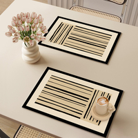 Sets de table classiques en cuir synthétique PVC double face, imperméables, isolants thermiquement et écologiques pour la maison