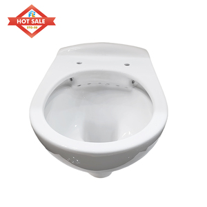 Toilette murale moderne monobloc en céramique avec piège en P incluse fournie en usine pour hôtels salles de bain toilettes - Product Image 2