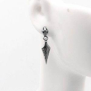 yunnique Tibetan <b>Silver</b> Spike Pendant Earrings Geometric Pattern Design <b>Studs</b> For Unisex Fashion Jewelry - Product Image 4