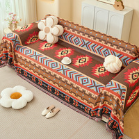 Plaid de canapé à faible MOQ, couverture d'extérieur, tapisserie murale, plaid vintage aux tons neutres pour la maison et le canapé
