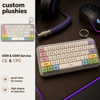 Mini clavier en peluche porte-clés personnalisé, breloque de sac pour gamer, idéal pour les boutiques de cadeaux technologiques, vente en gros directe usine