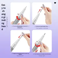 Perceuse à ongles électrique rechargeable portable 35000 tr/min, faible bruit, machine professionnelle de manucure et pédicure avec design trèfle à quatre feuilles