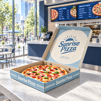Boîte à pizza carrée en kraft ondulé recyclable et robuste SP5146 avec logo personnalisé imprimé pour les pizzerias et les restaurants à emporter