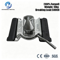 Zhihong NS08 Verrou de torsion semi-automatique marin en acier moulé galvanisé à chaud pour l'empilage de conteneurs, résistance à la rupture de 500 KN
