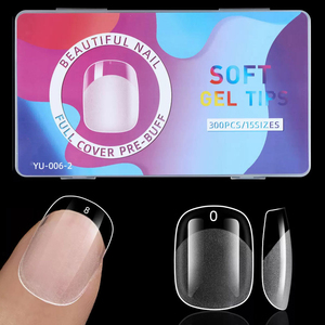 300 capsules d'<span class=keywords><strong>ongles</strong></span> en gel souple transparent semi-mat, couvrance totale, pour extensions, formes amande, cercueil et faux <span class=keywords><strong>ongles</strong></span> courts - Product Image 6