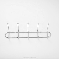 Support mural polyvalent en acier au carbone argenté électrolytique à double rangée avec 5 crochets pour outils et sacs – Design minimaliste