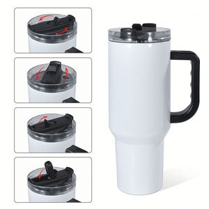 Vaso de Viaje Personalizado de Acero Inoxidable de Doble Pared con Aislamiento al Vacío de 40 oz, Antiderrames, con Tapa y Pajita - Product Image 1