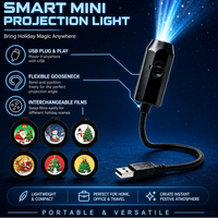 Projecteur USB Rotatif pour Voiture, Lampe de Projection à Motifs pour Noël, Décoration Intérieure de Voiture et Fêtes à Domicile