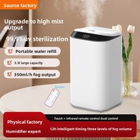 Humidificateur d'air portable à ultrasons 3L en plastique pour hôtel, maison, bureau, chambre à coucher