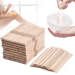 Wax Applicator Sticks Large Popsicle Sticks Wooden Craft Eyebrow Waxing Sticks Salon Wax Spatula for Hair Removal